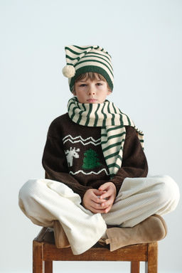7-12 YEARS/ WOOL BLEND KNIT JUMPER EMBROIDERED REINDEER - Zara фото 5