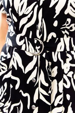 Платье Swallow 844.4 Черный в молочный принт фото 6