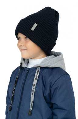 Шапка вязаная темносиняя