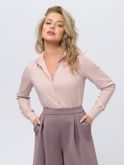 Рубашка розового цвета с длинными рукавами - 1001dress фото 2