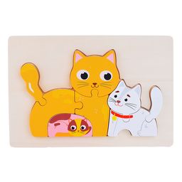 Пазл-вкладыш Мама кошка с котятами