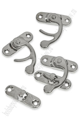 Замки для шкатулок и сундучков 38*43 мм (10 шт) SF-7974, серебро №11