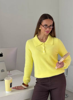 K13202 Джемпер (вязаный трикотаж) ЖЕЛТЫЙ