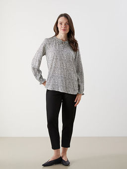 Ba?lamal? Yaka Desenli Bluz