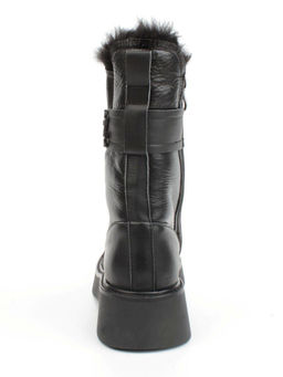 04-YPM5834A BLACK Ботинки зимние женские (натуральная кожа, натуральный мех)