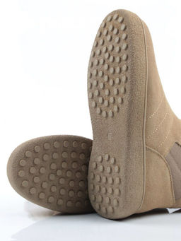 04-PAL272-5Z GREEN/SANDY Ботинки зимние женские (натуральная замша, 100% шерсть, натуральный мех)