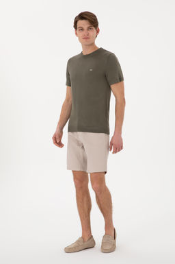 Erkek Slim Fit Bisiklet Yaka Koyu Haki Ti__rt Sepette S_rpriz _ndirim - U.s. polo assn фото 4