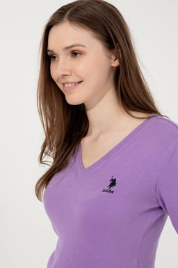 U. S. Polo Assn Женский сиреневый базовый свитер - U.s. polo assn фото 13