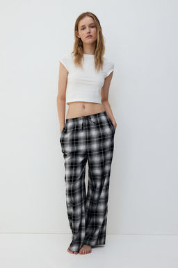Pantalon de pijama en franela de algodon