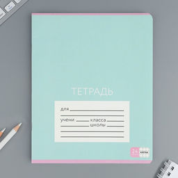 Цена за 20 шт. Тетрадь в клетку, 24 листа, А5, на скрепке, блок №1 «Цветные обложки» МИКС