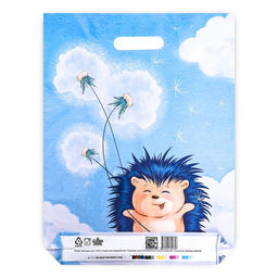 Цена за 50 шт. Пакет «Ежик с одуванчиком», полиэтиленовый с вырубной ручкой, 30×40 см, 60 мкм