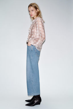 Z.08 BELTED WIDE-LEG CROPPED JEANS - Zara фото 3