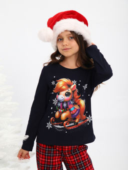 ПЖ064 Пижама Лошадка (синий) - Милаша фото 9