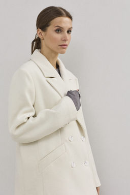 Пальто DAVA 7005 молочный фото 8