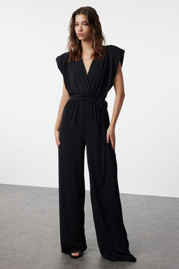 TRENDYOLMILLA Siyah V Yaka Kusakl? Orme Tulum TPRSS23TU00029