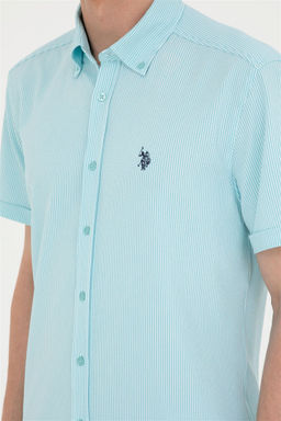 Мужская рубашка зеленого цвета с коротким рукавом Неожиданная скидка в корзине - U.s. polo assn фото 7