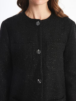 Desenli Uzun Kollu Kad?n T?vit Blazer Ceket