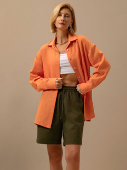 Шорты женские лен Фантазия Хаки М-10Ш MODAMICA