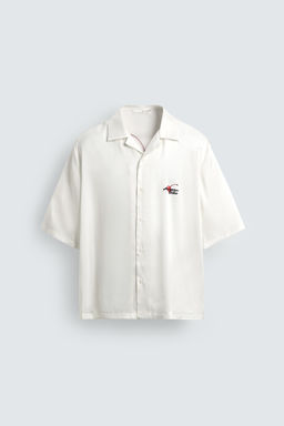 CAMISA SATINADA GR?FICOS ESTAMPADOS / Blanco - Zara фото 7
