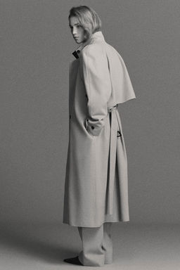 GABARDINA DE TWILL DE LANA CRUZADA