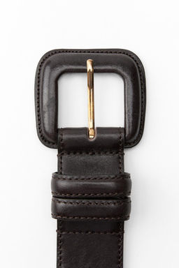 LEATHER BELT WITH SQUARE BUCKLE - Zara фото 3