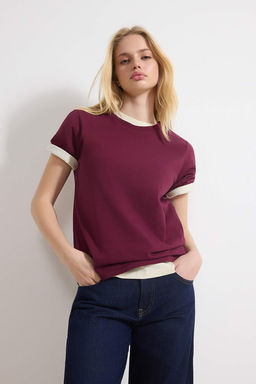 Murdum-Tas %100 Pamuk Bisiklet Yaka 2li Paket Orme T-Shirt TWOSS20TS0141