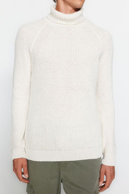 Trendyolmilla Man Ekru Slim Fit Yunlu Bal?kc? Yaka Reglan Kol Basic Triko Kazak TMNAW21KZ0404 фото 22