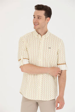 U. S. Polo Assn Мужская светло-желтая рубашка с длинным рукавом - U.s. polo assn фото 10
