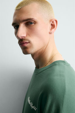 SUDADERA MANGA EFECTO DOBLE / Verde - Zara фото 6