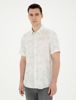 Рубашка Pierre Cardin Regular Fit зеленая короткий рукав