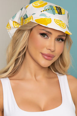 Косынка с козырьком (лимончики, белая) КК41 - Lt collection фото 5