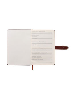 Ежедневник недатированный А5, с хлястиком, 112 листов в линейку, пвх, коричневый - Simaland фото 3