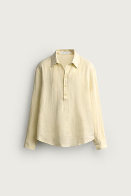CAMISA POLO 100% LINO / Amarillo pastel - Zara фото 6