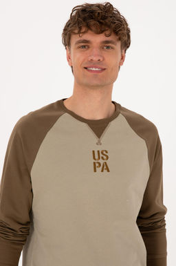 Erkek Bisiklet Yaka Regular Fit Haki Sweatshirt - U.s. polo assn фото 2