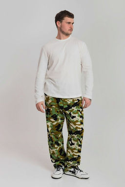 Брюки камуфляжные М10131зч зеленый/черный - Елена фото 2