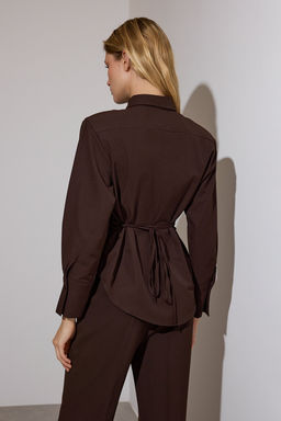Kahverengi Limited Edition Kravat Detayl? Fitted Gomlek TWOAW26GO00047 - Trendyolmilla фото 13