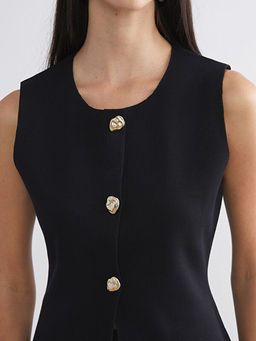 Bisiklet Yaka Kad?n Triko Yelek