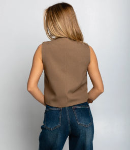 Жилет #КТ6001 (6), тёмно-бежевый - Dommod фото 3