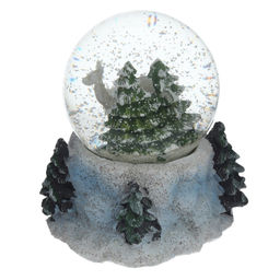 Фигурка декор в стекл шаре "Домик/Олень", D 6.5 см, L9 W8 H9 см, 3в.