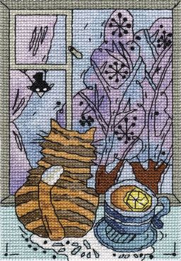 Klart набор для вышивания 8-208 Зима за окошком 10.5 х 16.5 см