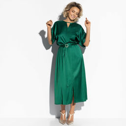 Платье шёлковое, Икона моды (зелёное)