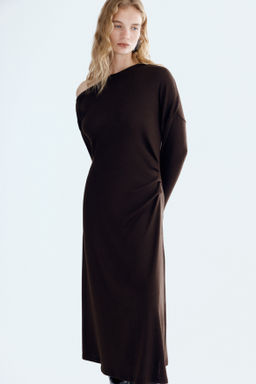 Vestido de un hombro en punto - H&m фото 6