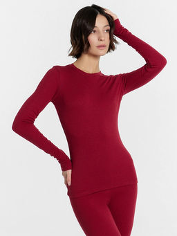 Комплект термо женский бордовый (лонгслив и леггинсы) винный 692407 - Mark formelle фото 10
