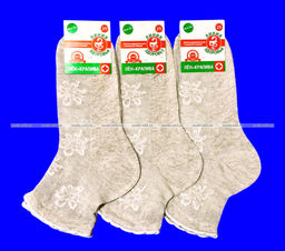 Цена за 10 пар. Товары России (Линия здоровья) носки женские лен со слабой резинкой