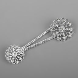 Декоративная застёжка «Круг», 9.5×3 см, цвет серебряный