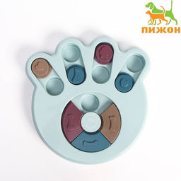 Игрушка интеллектуальная для лакомств Лапа, 24 х 23,5 х 3 см, голубая