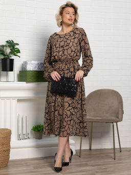 Платье Идиллия (бежево-черное) П15378-16М