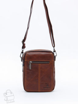 Сумка мужская кожаная 8611S brown Fuzhiniao