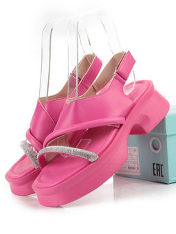 08-PEQ210-3 PINK Босоножки женские (натуральная кожа)