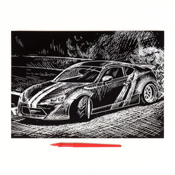 Гравюра Дрифт с металлическим эффектом серебро А4 - Школа талантов фото 3